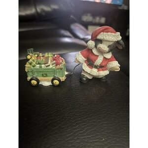 Mary's Moo Moos DEERE COMES SANTA CLAUS  John Deere 1999 Enesco  Christmas